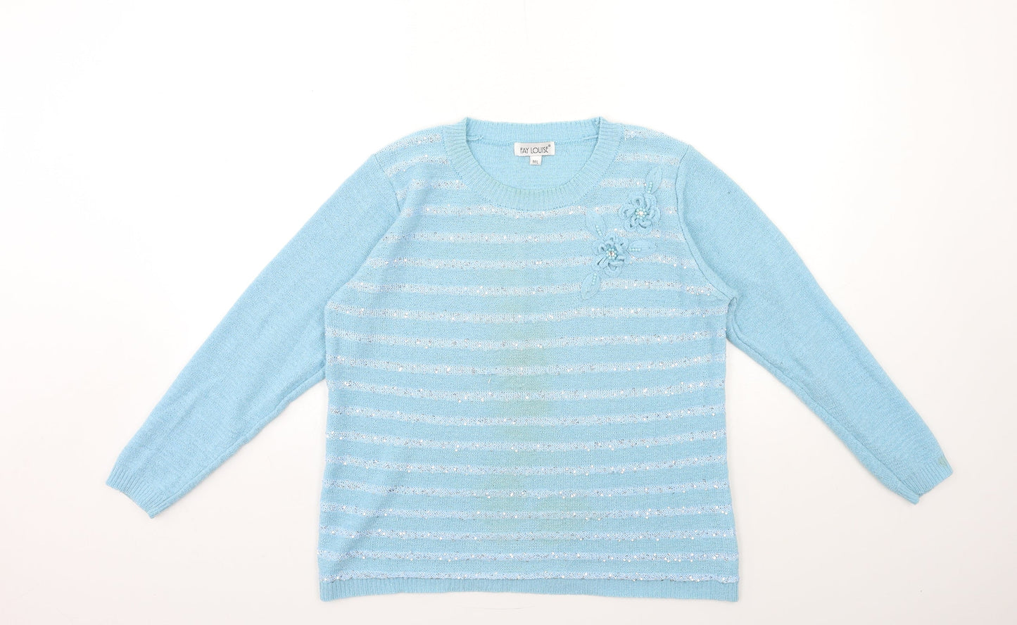 Fay Louise Womens Blue  Knit Pullover Jumper Size M
