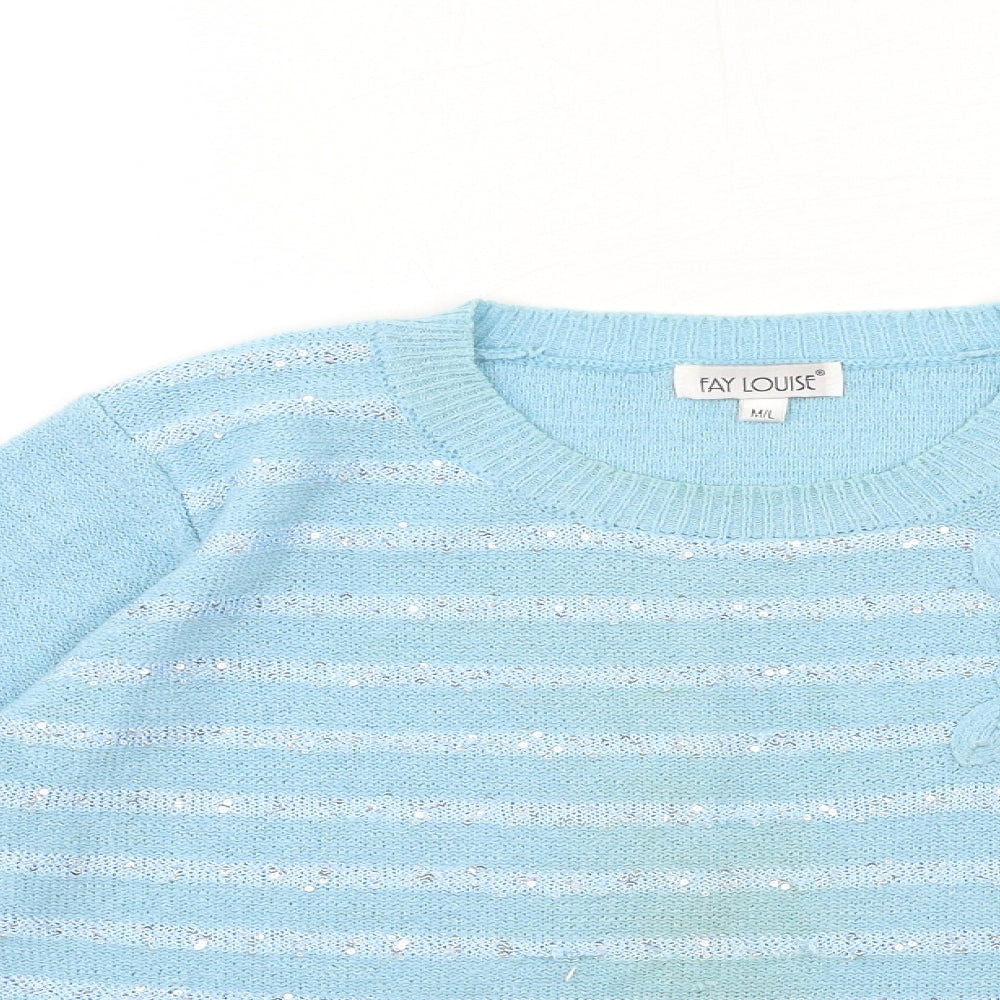Fay Louise Womens Blue  Knit Pullover Jumper Size M