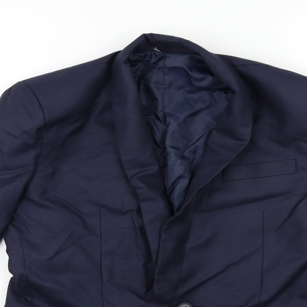 Preworn Mens Blue   Jacket Suit Jacket Size 36