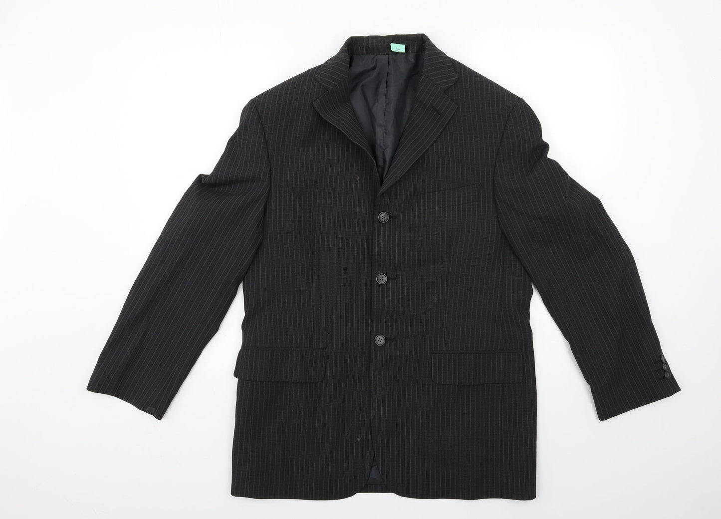 Marks and Spencer Mens Black Striped  Jacket Suit Jacket Size 38