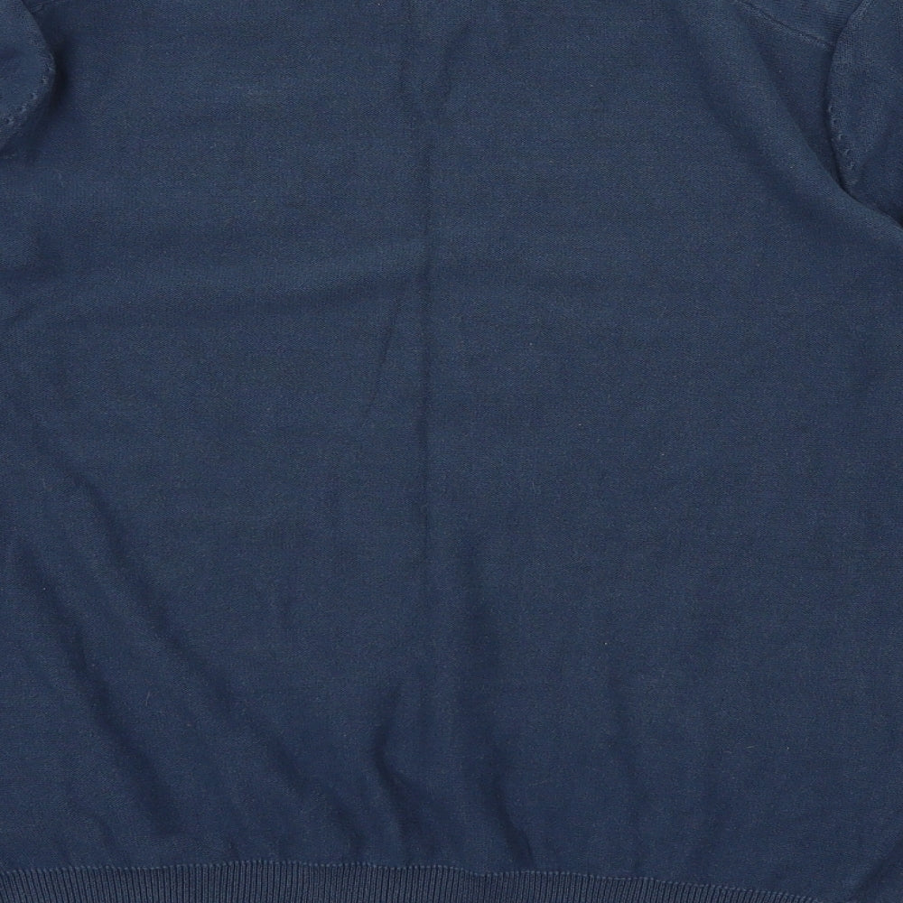 Police Mens Blue  Knit Pullover Jumper Size M