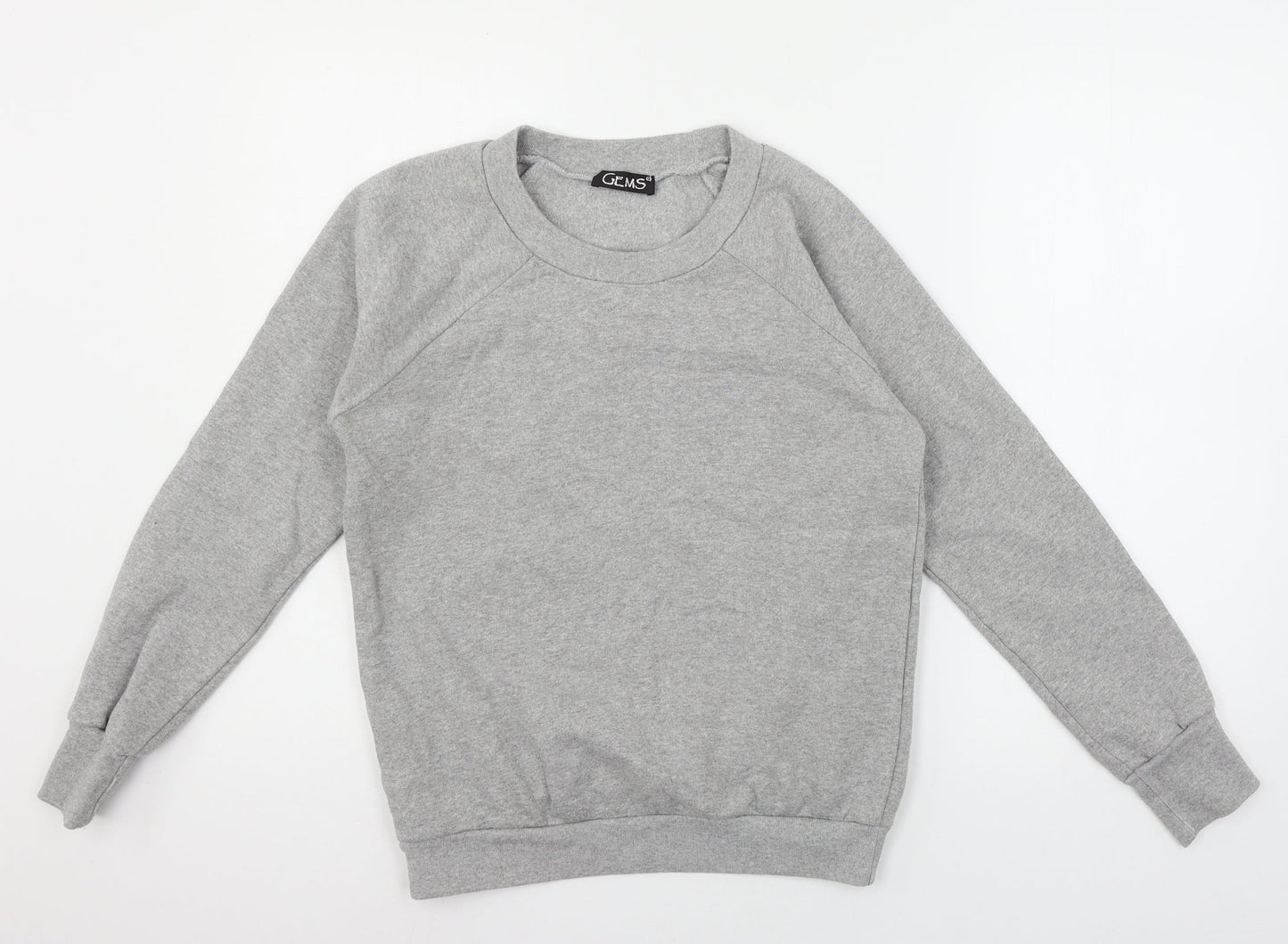 Gems Womens Grey  Jersey Pullover Sweatshirt Size M