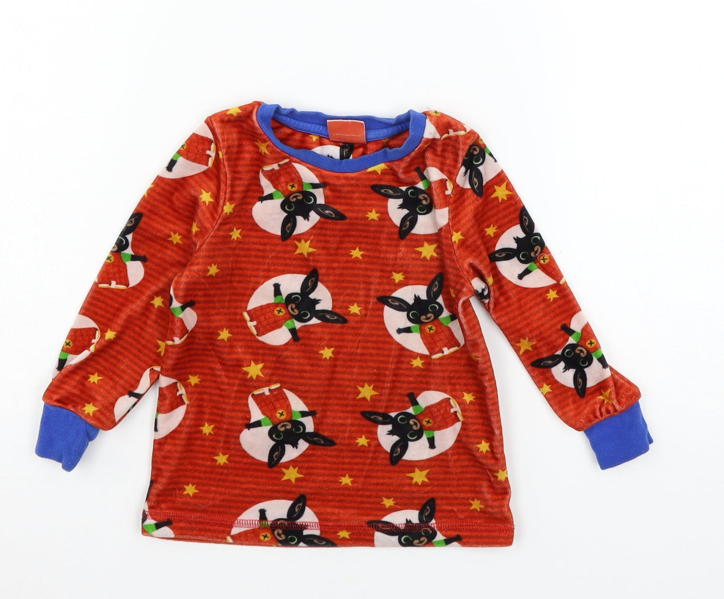George Boys Red Striped Velour Cami Pyjama Top Size 18-24 Months  - Rabbits