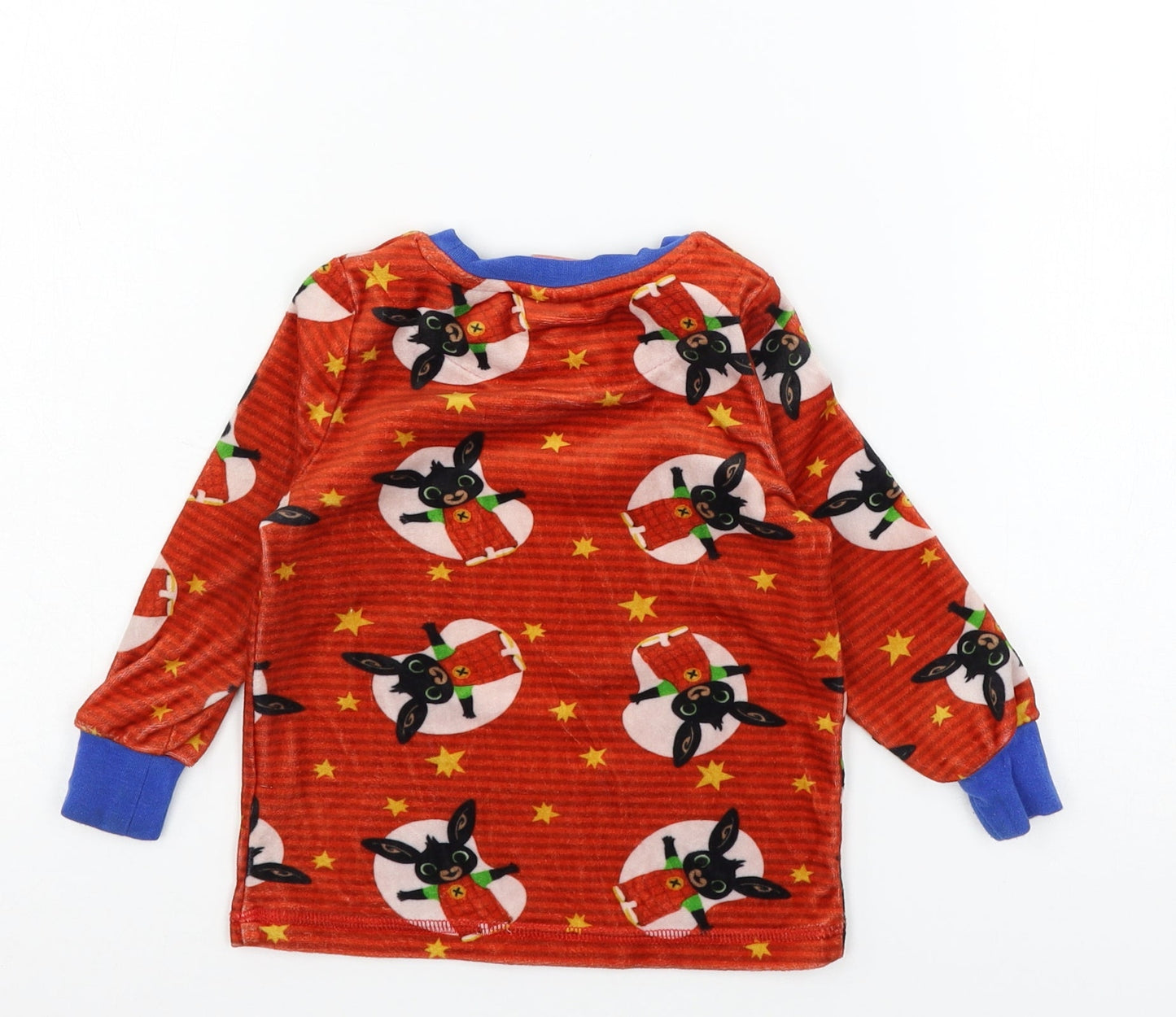George Boys Red Striped Velour Cami Pyjama Top Size 18-24 Months  - Rabbits