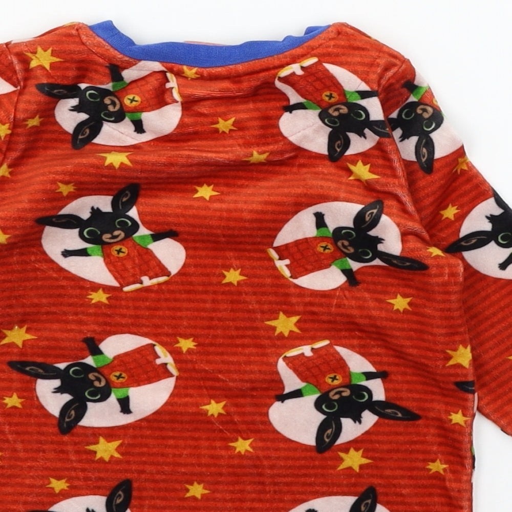 George Boys Red Striped Velour Cami Pyjama Top Size 18-24 Months  - Rabbits