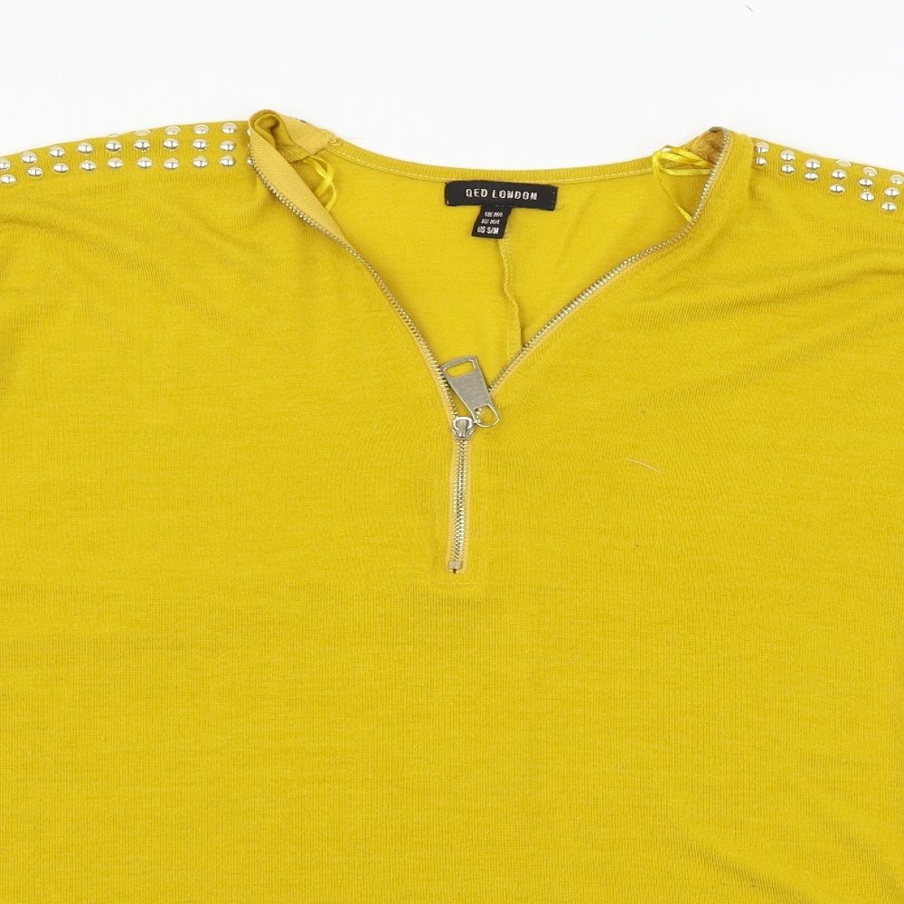QED London Womens Yellow  Knit Pullover Jumper Size S