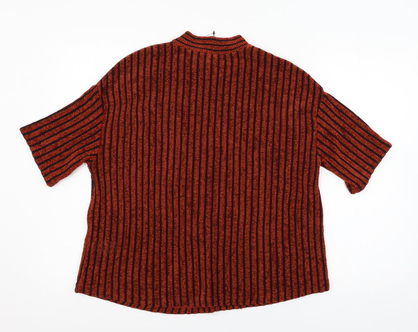 M&Co Womens Red Striped Knit Pullover Jumper Size 12
