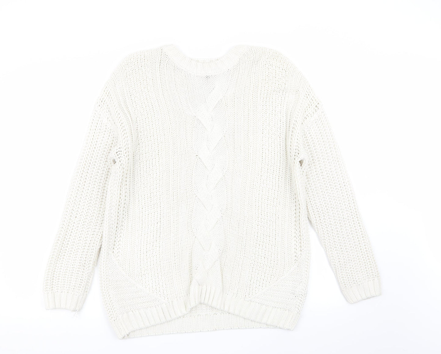 Peacocks Womens White   Pullover Jumper Size M