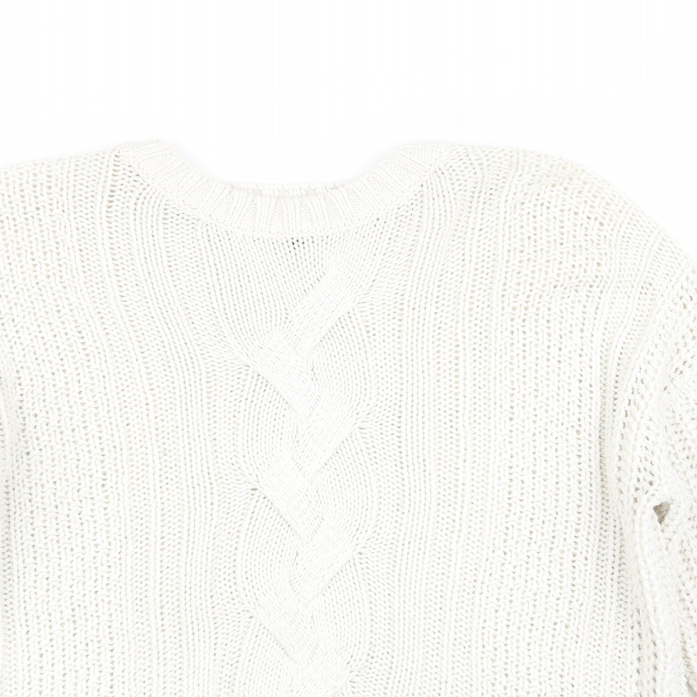 Peacocks Womens White   Pullover Jumper Size M
