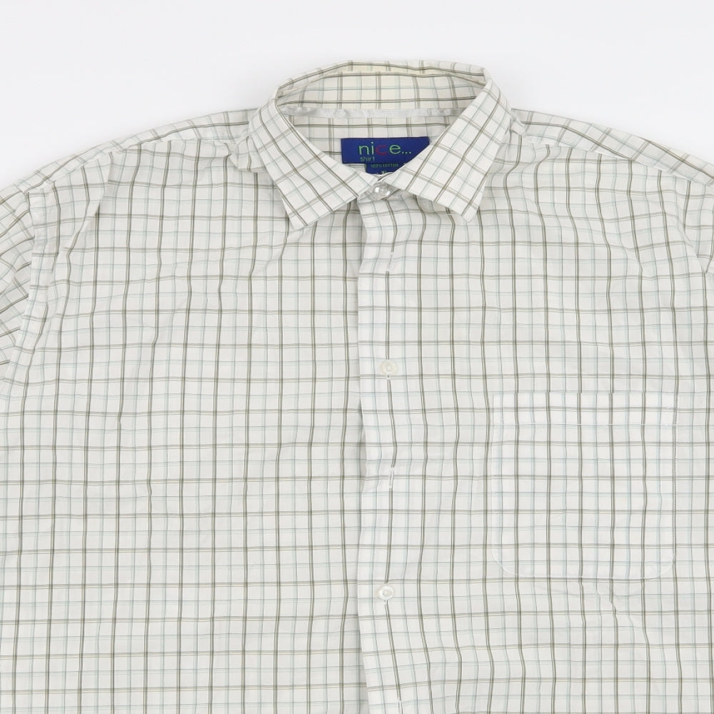 nice Mens Multicoloured Check   Button-Up Size XL