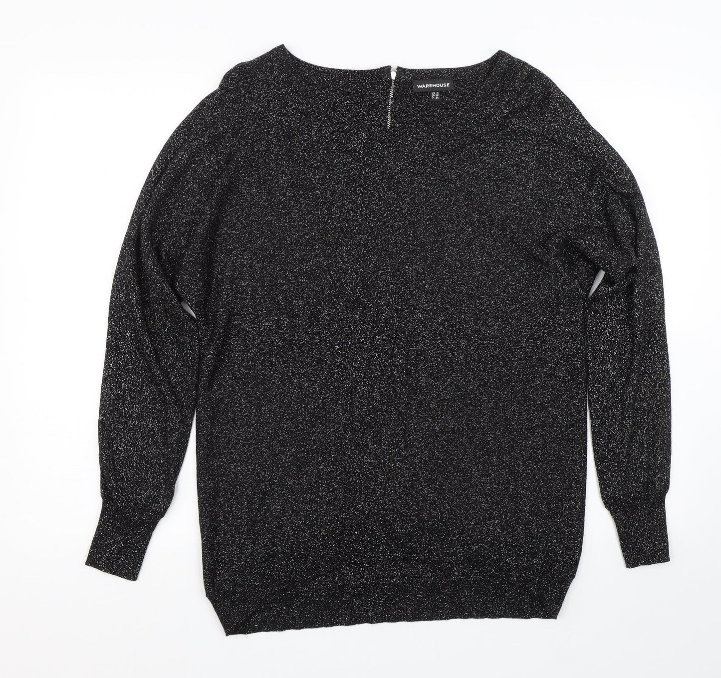 Warehouse Womens Black   Pullover Jumper Size 8