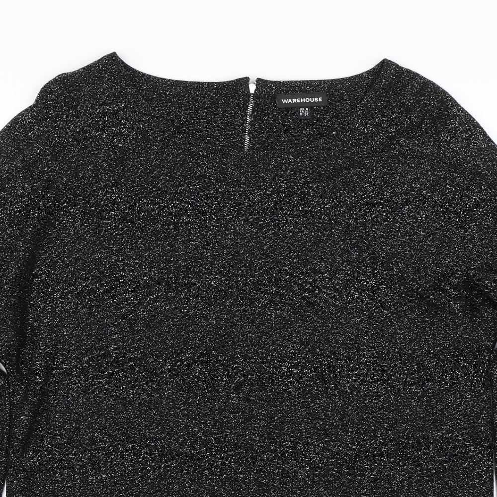 Warehouse Womens Black   Pullover Jumper Size 8