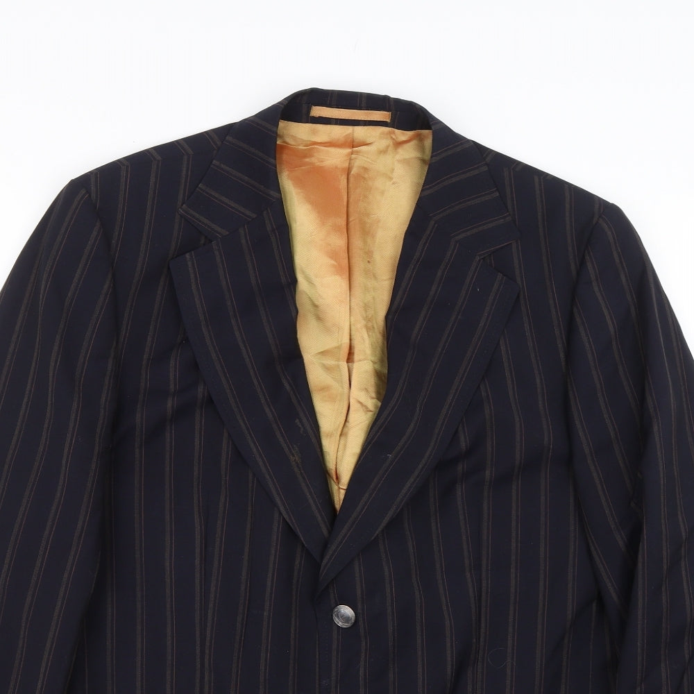 Carnaby Classics Mens Black Striped  Jacket Suit Size 40