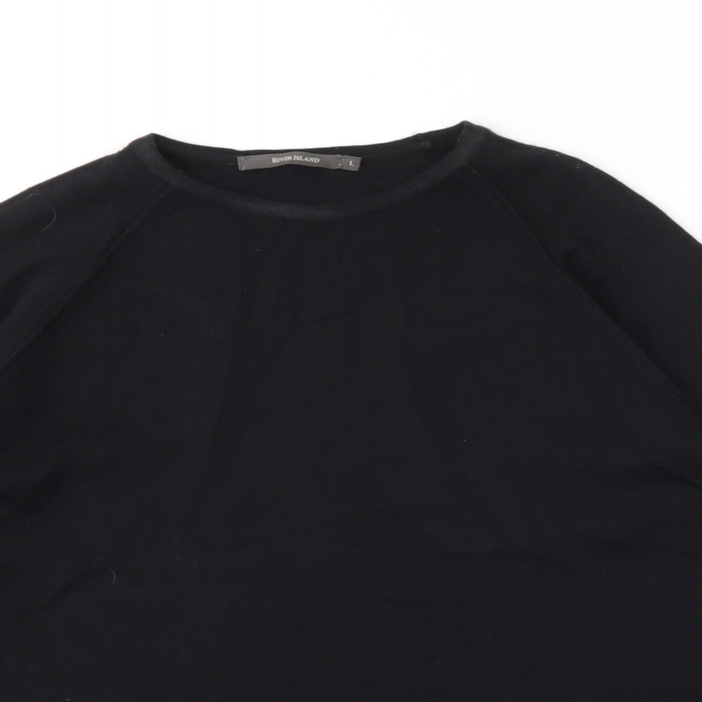 River Island Womens Black   Pullover Jumper Size L