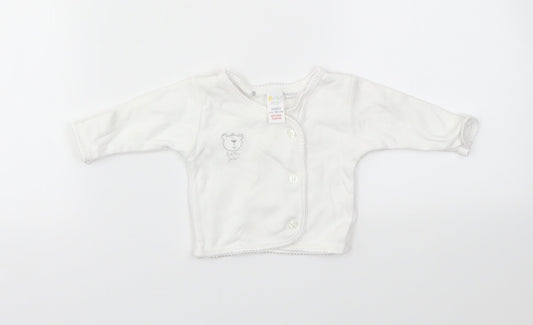 BABY MAC Girls White Houndstooth  Cardigan Jumper One Size