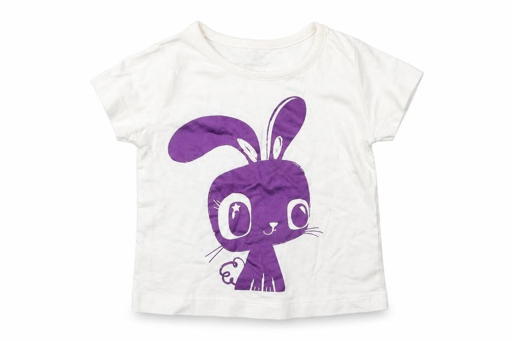 Front view of Cherokee girls’ multicoloured basic t-shirt, size 9-12, months
