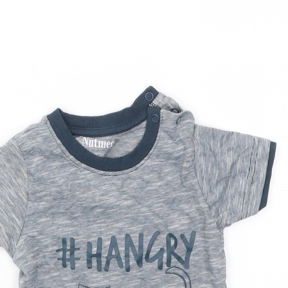 Nutmeg Boys Blue Houndstooth  Basic T-Shirt Size 2-3 Years
