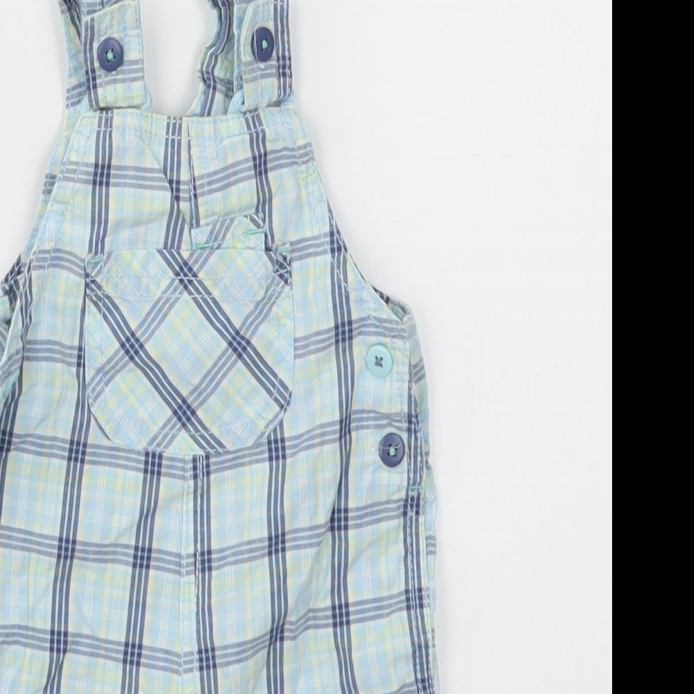 George Boys Blue Check  Dungaree One-Piece Size 3-6 Months