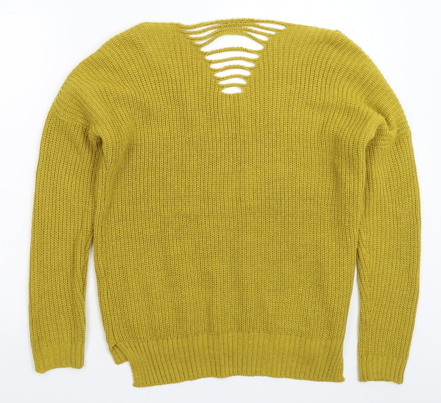 Cameo Womens Yellow  Knit Pullover Jumper Size 16