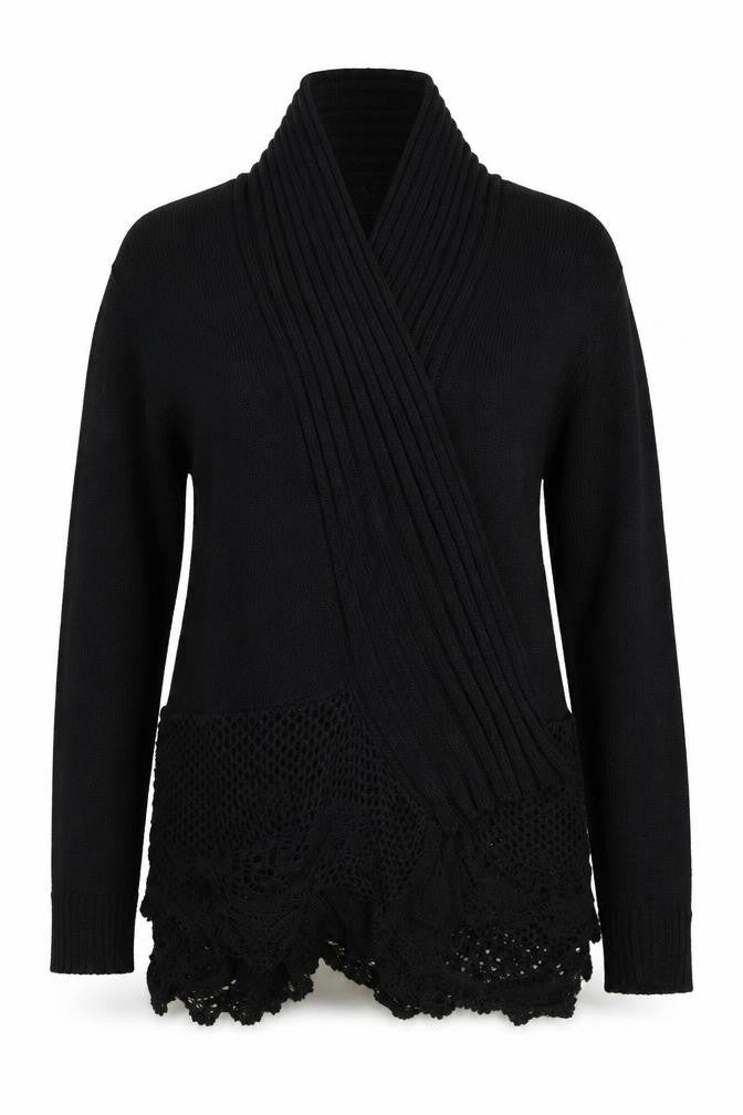Glimpse Womens Black  Knit Cardigan Jumper Size M