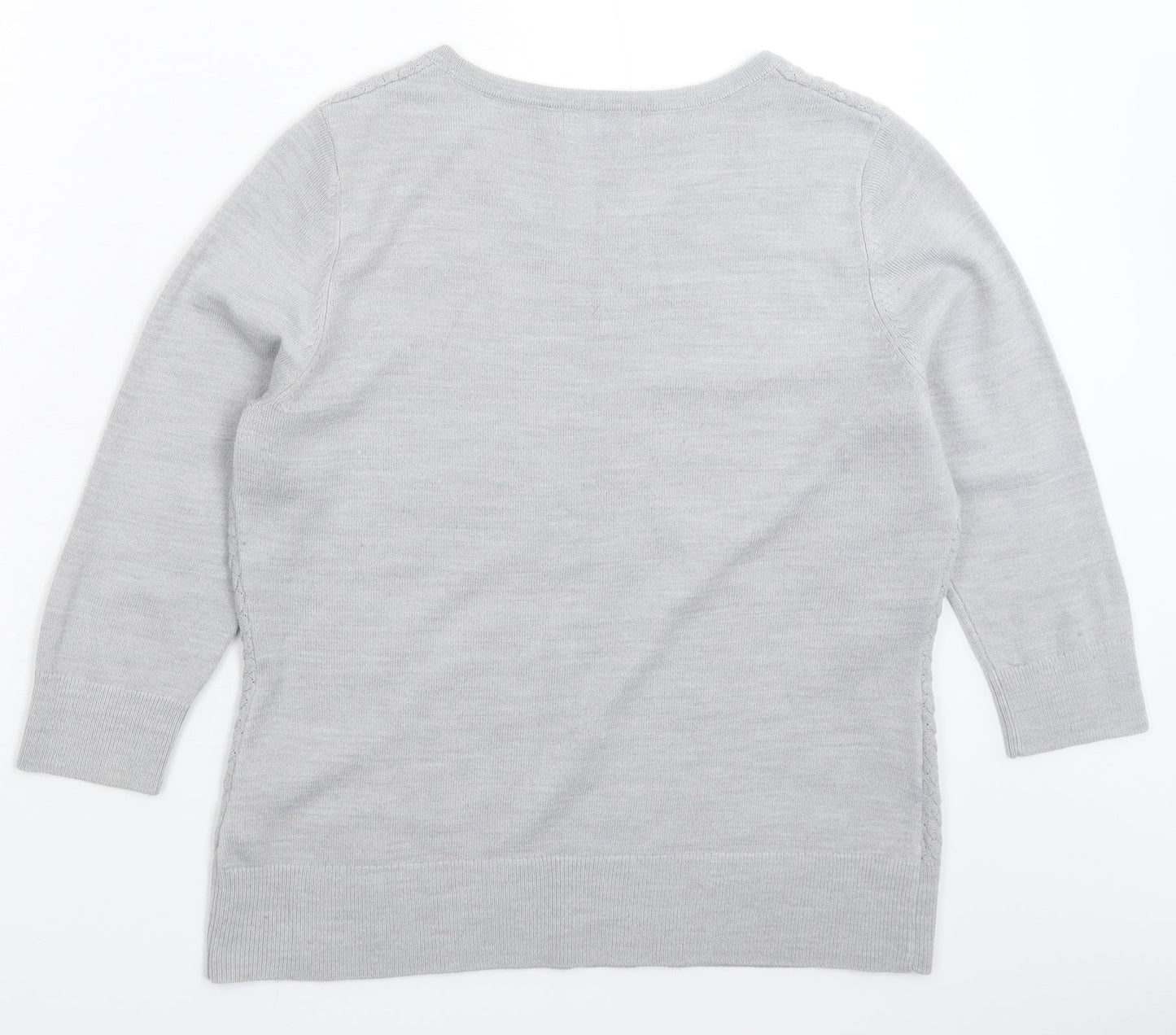 Per Una Womens Grey  Knit Pullover Jumper Size 14