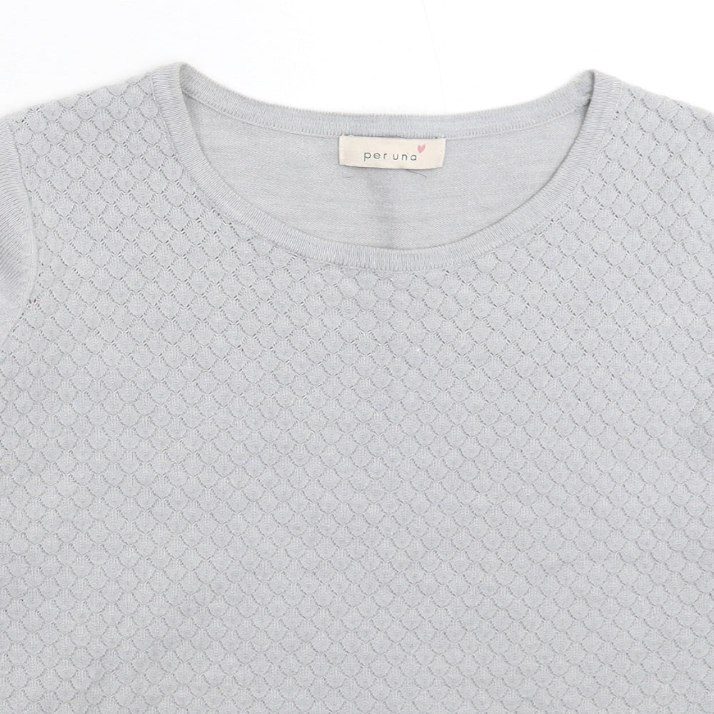Per Una Womens Grey  Knit Pullover Jumper Size 14