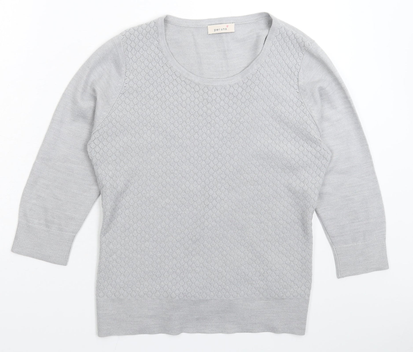 Per Una Womens Grey  Knit Pullover Jumper Size 14