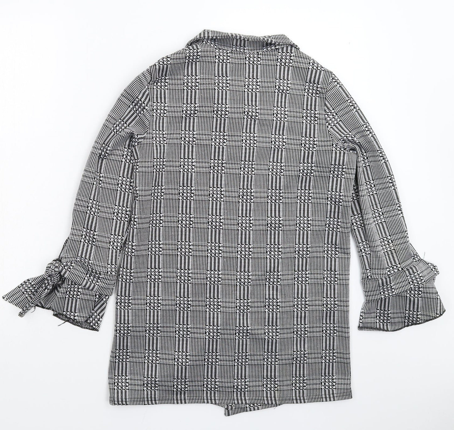Cameo Womens Grey Houndstooth  Jacket Blazer Size 8