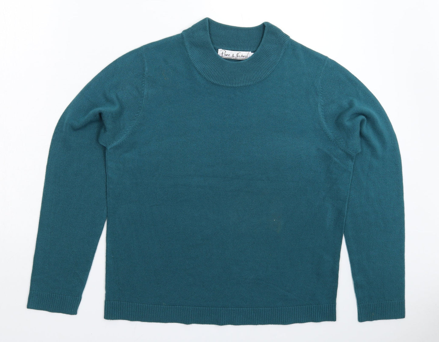 Pure & Natural Womens Blue  Knit Pullover Jumper Size 16