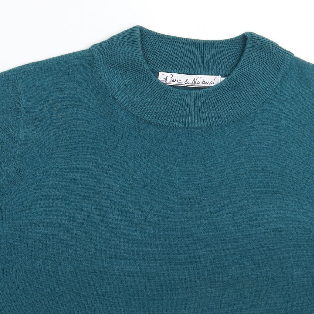 Pure & Natural Womens Blue  Knit Pullover Jumper Size 16