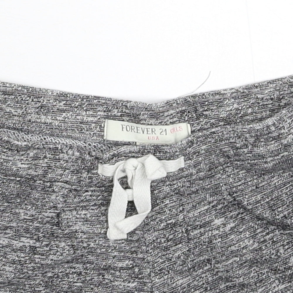 FOREVER 21 Girls Grey Solid  Cami Sleep Shorts Size 5-6 Years