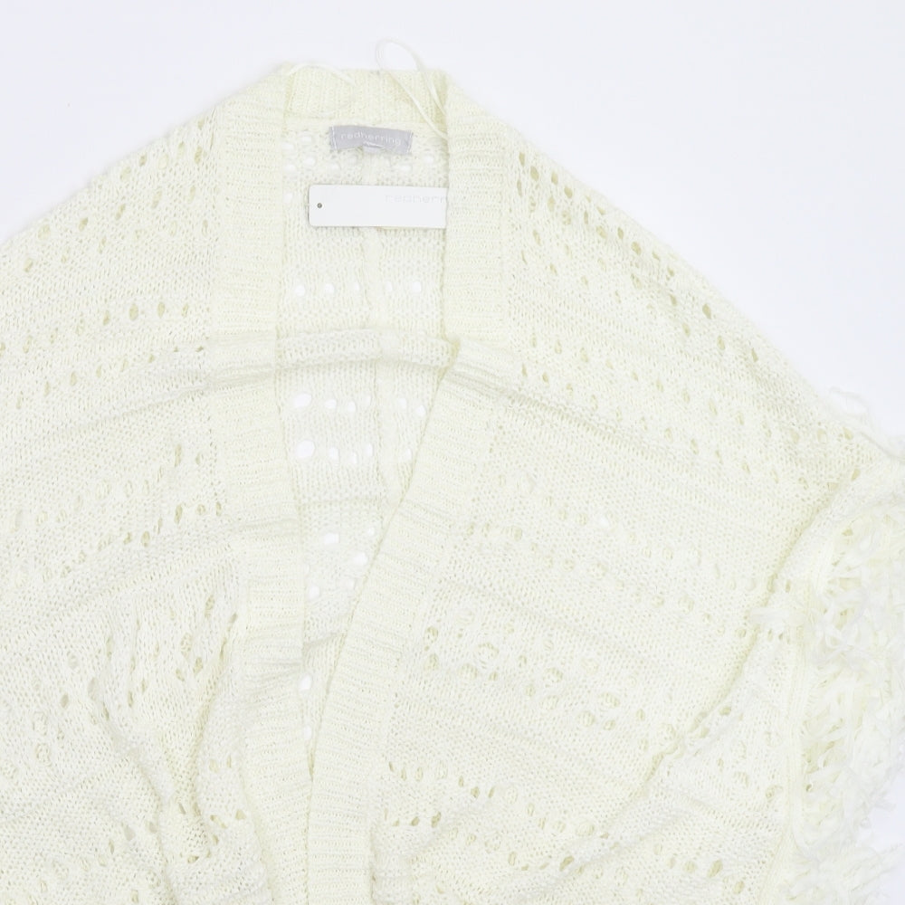 Red Herring Womens White  Knit Vest Jumper Size M