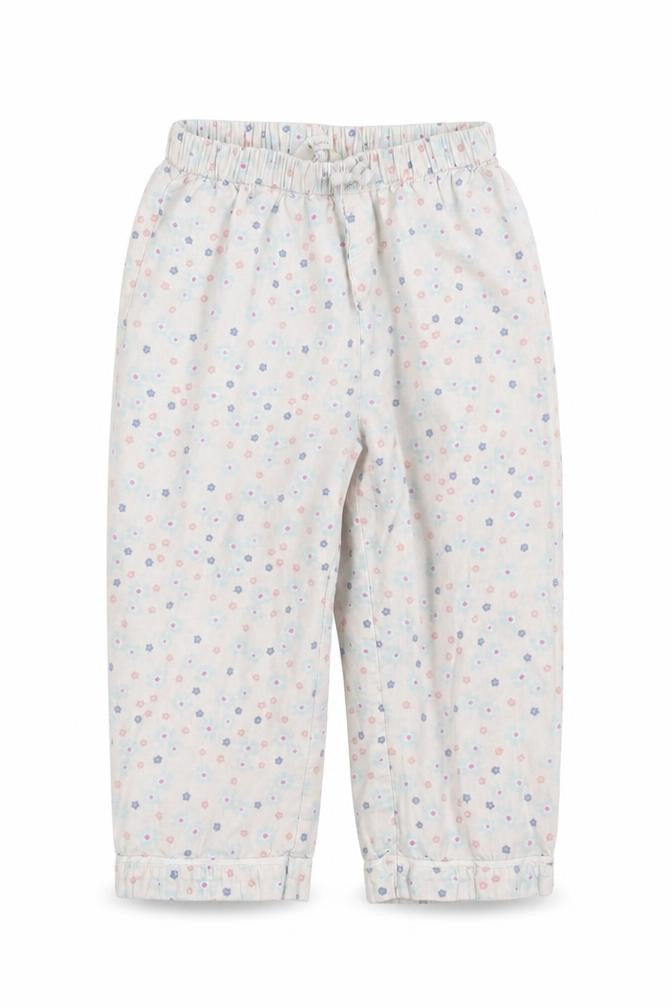 Front view of John Lewis girls’ white floral pyjama pants, size 12-18, months