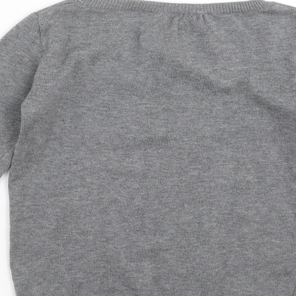 CFK Girls Grey  Knit Pullover Jumper Size 8 Years