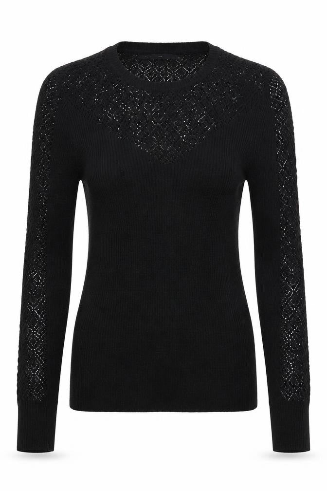 Front view of Only women’s black knit jumper, size M