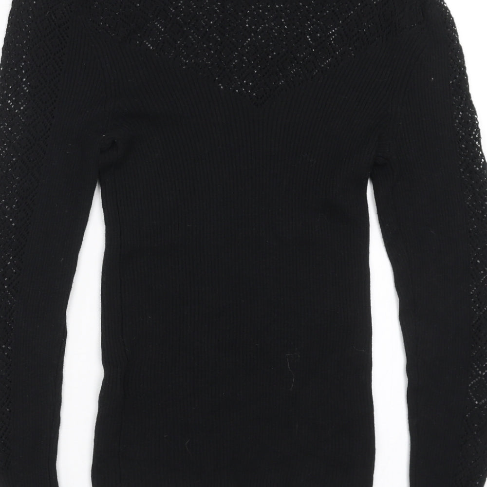 Only Womens Black  Knit Pullover Jumper Size M
