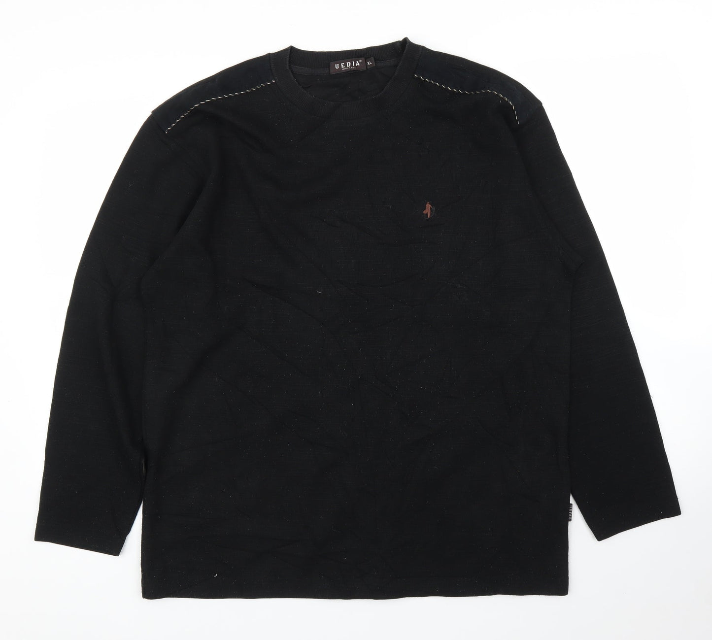 Uedia Mens Black   Pullover Jumper Size XL