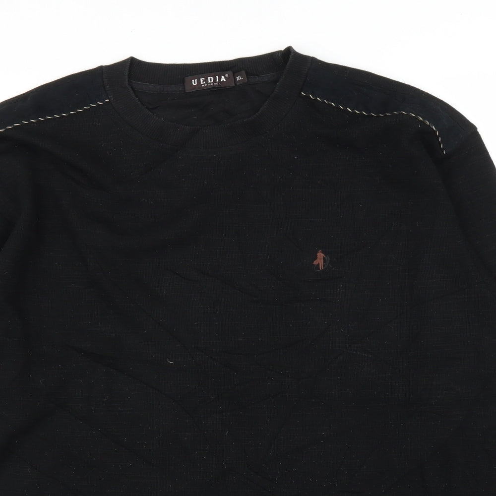 Uedia Mens Black   Pullover Jumper Size XL