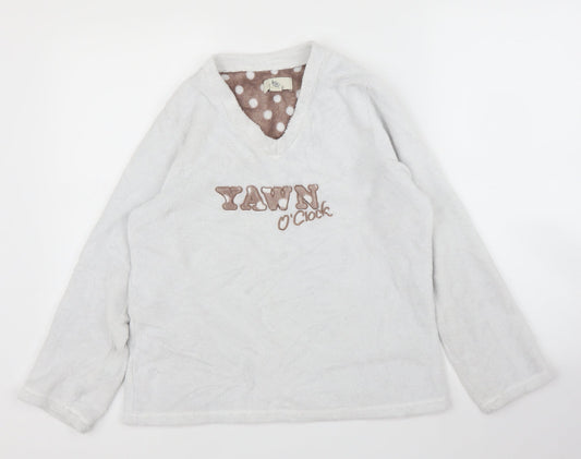 Primark Womens Grey Solid  Top Pyjama Top Size S