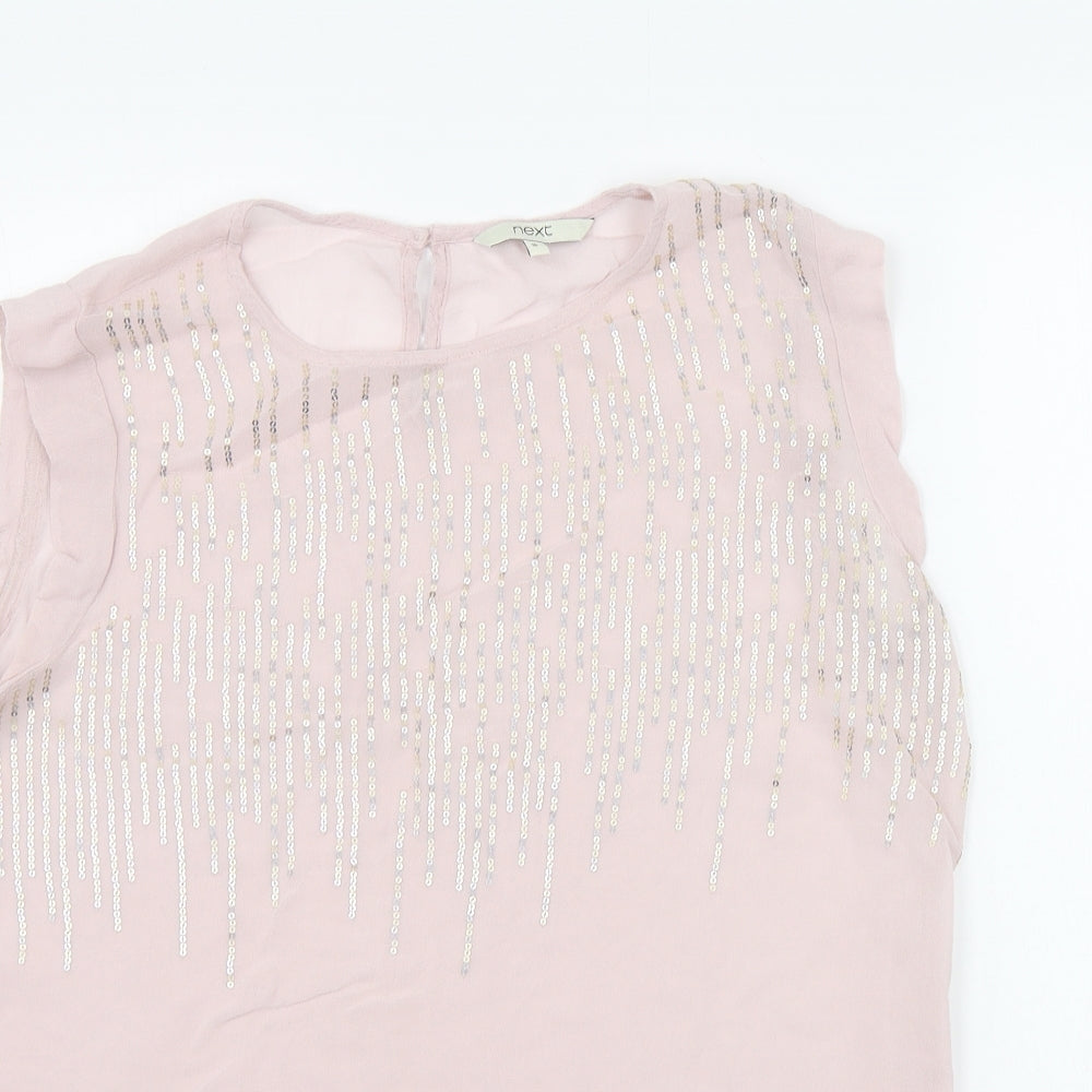NEXT Womens Pink   Basic T-Shirt Size 16  - details on chest