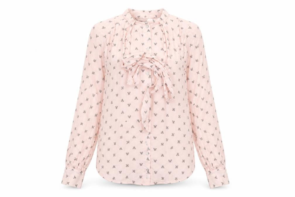 Marks and Spencer Womens Pink Geometric  Basic Button-Up Size 10