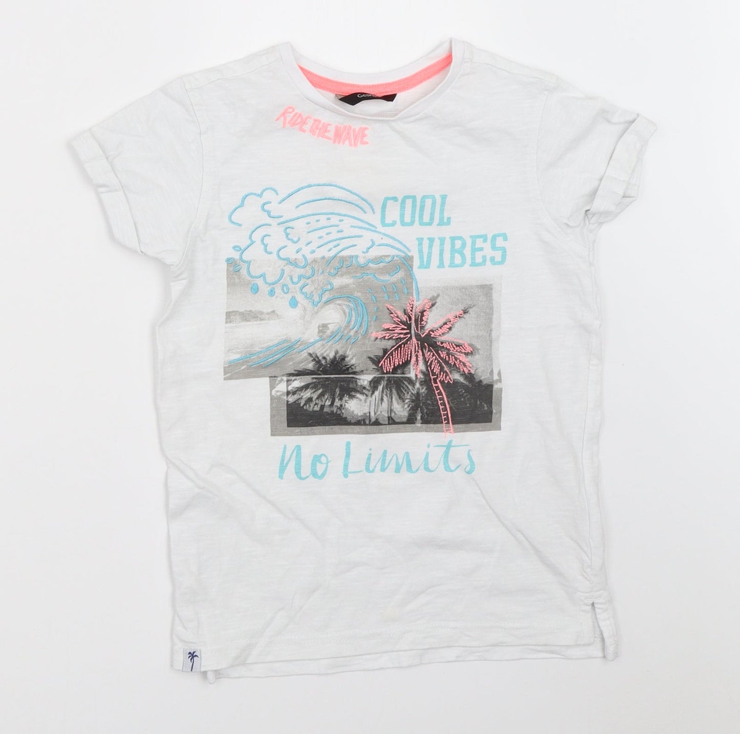 George Boys White   Basic T-Shirt Size 7-8 Years