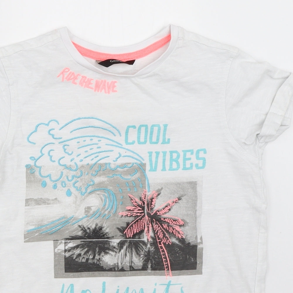 George Boys White   Basic T-Shirt Size 7-8 Years
