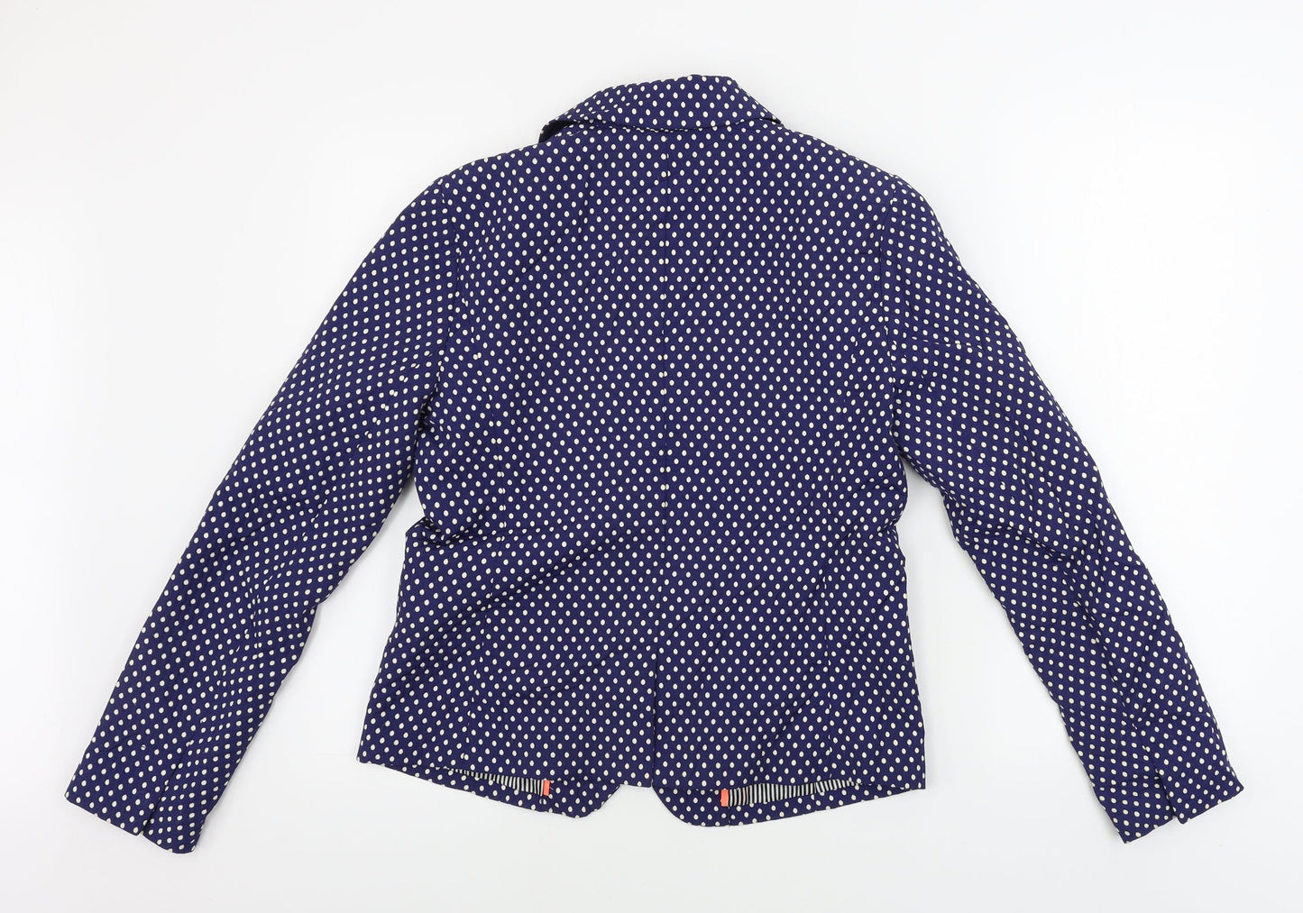 Preworn  Womens Blue Polka Dot  Jacket Blazer Size 10