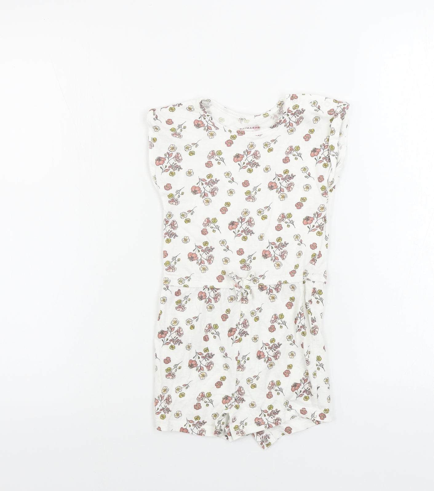 Primark  Girls White Floral  Jumpsuit One-Piece Size 2-3 Years