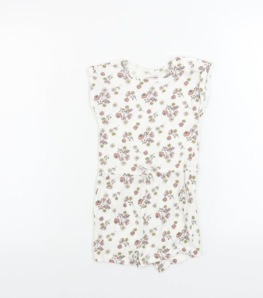 Primark  Girls White Floral  Jumpsuit One-Piece Size 2-3 Years