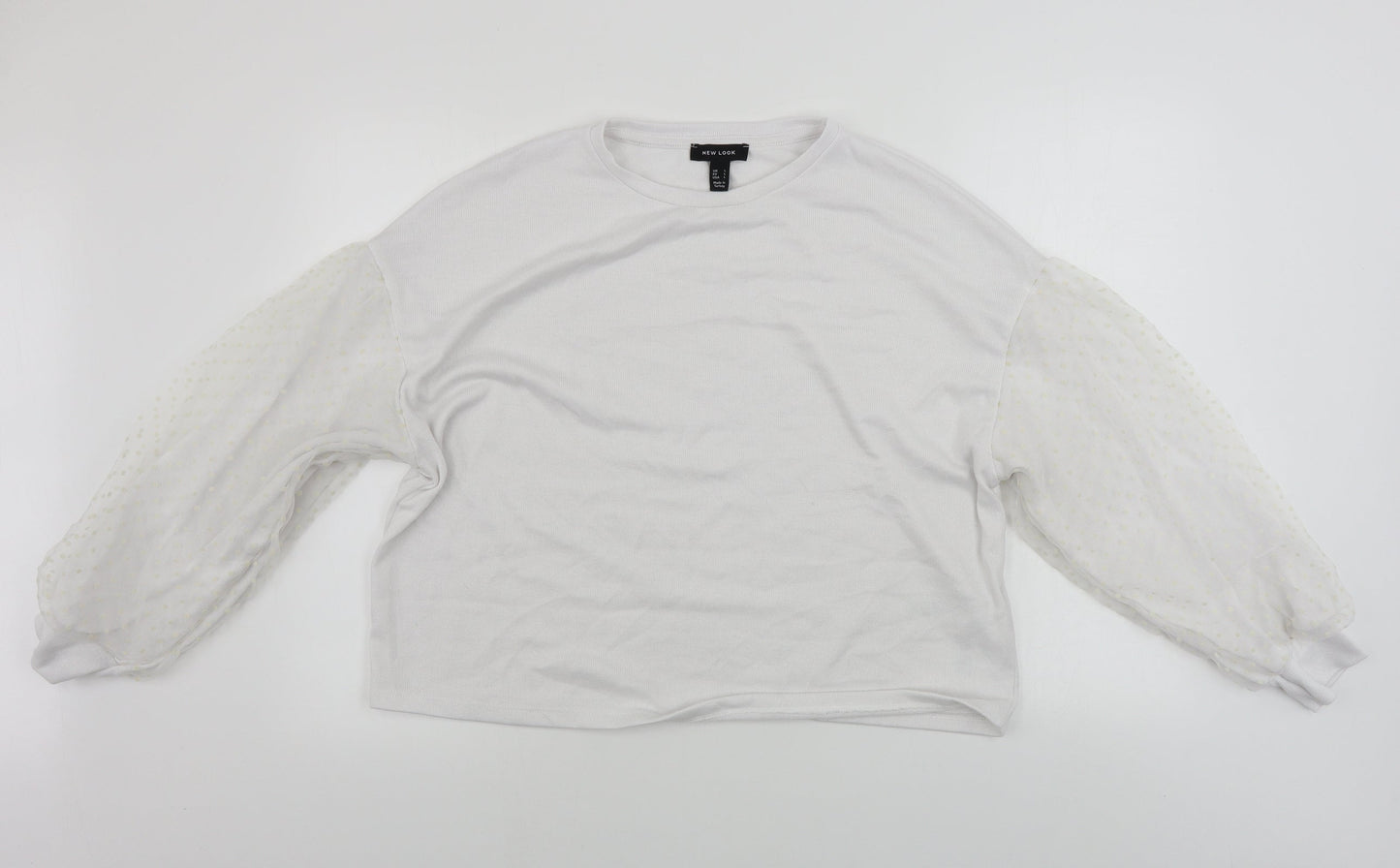New Look  Womens White Polka Dot  Pullover Jumper Size L