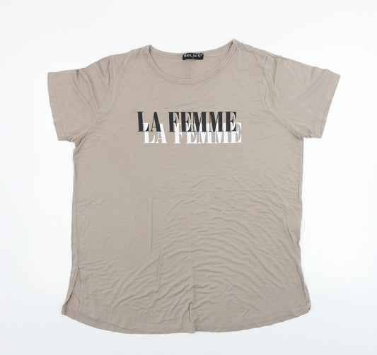 Select  Womens Brown   Basic T-Shirt Size L
