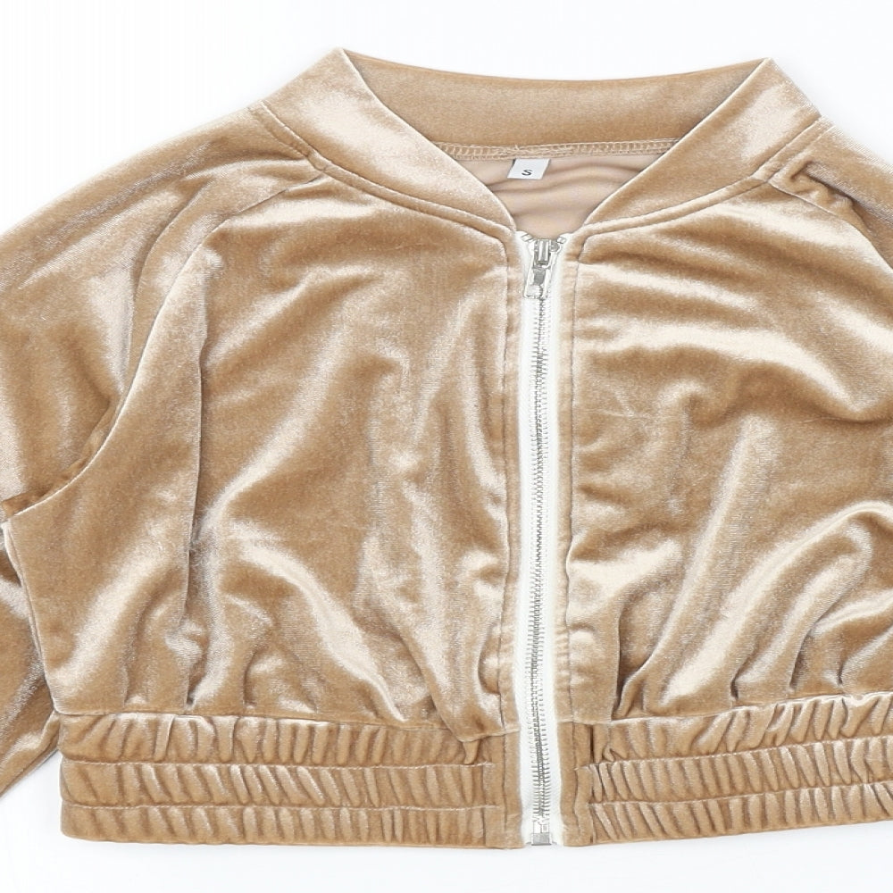 Preworn Womens Gold   Full Zip Jumper Size S