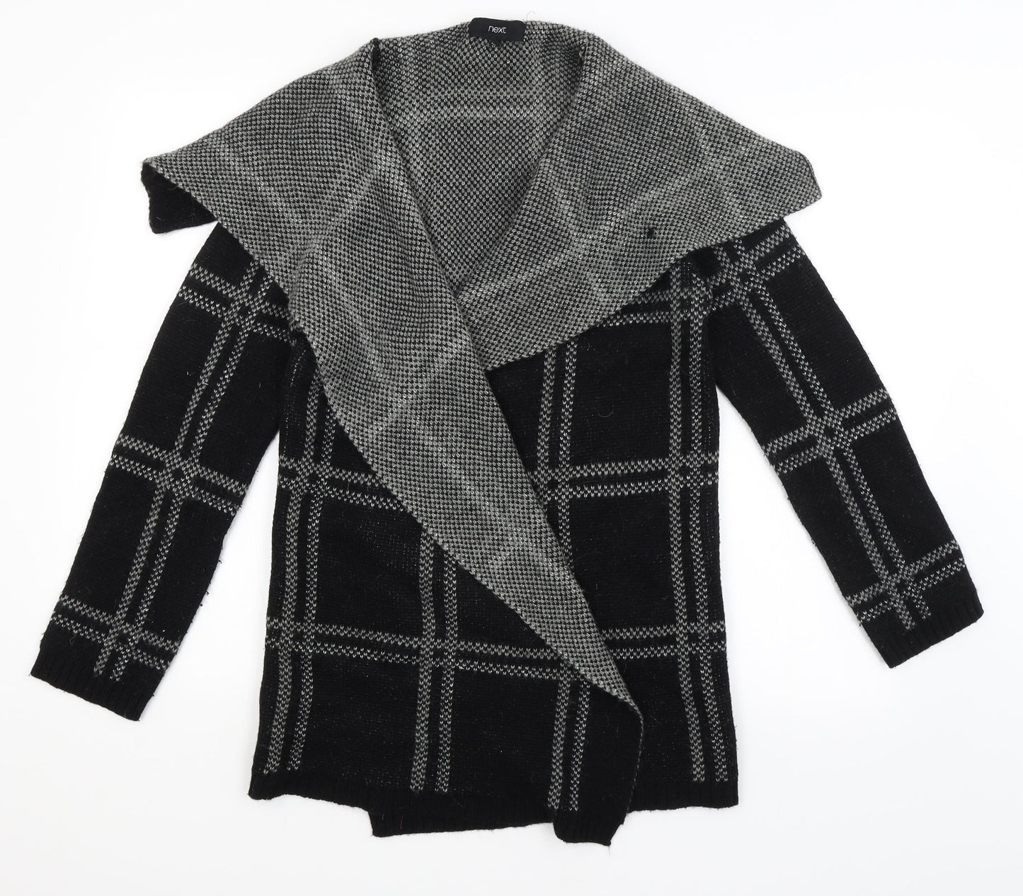 NEXT Womens Black Check  Wrap Jumper Size M